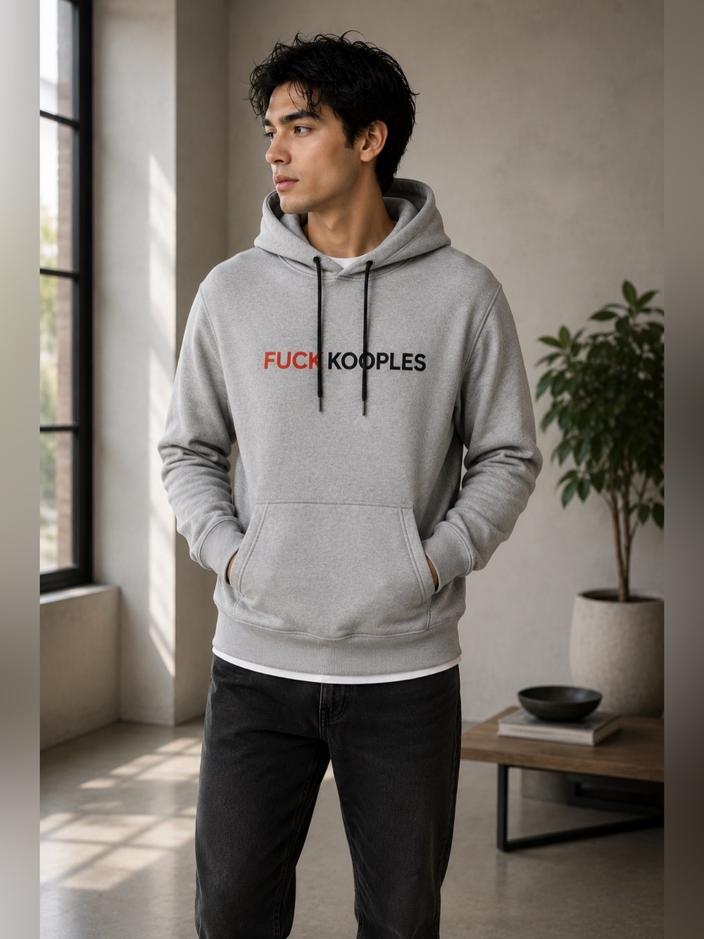 NEW The Kooples Logo Hoodie | Gray | Size Small | Unisex Graphic Pullover Sweats